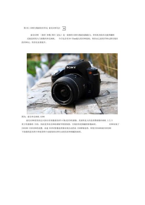 索尼a390相机使用说明（索尼 单反相机型号）